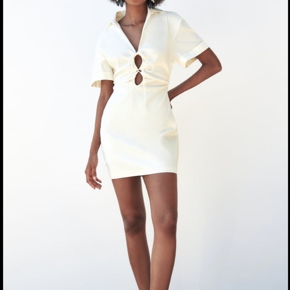 Zara Dresses & Skirts - Zara Stretched Linen Blend Dress